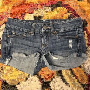 American Eagle Micro Mini Denim Shorts #Micromini #Ae #Y2k Women's Size 0